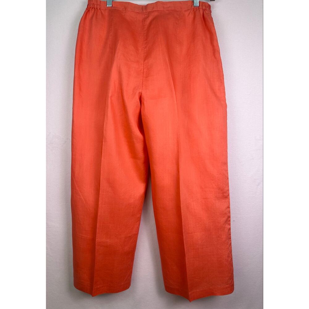 Lino USA 100% Linen Coral Capri Trousers Wide Leg Pants Women’s Size XL - Picture 3 of 11